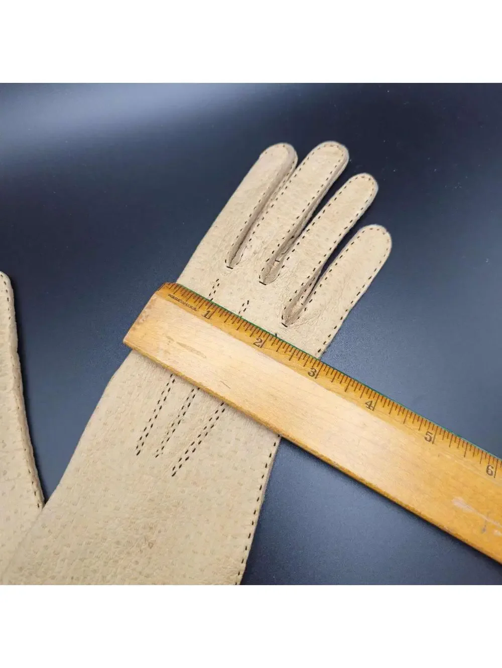 Vintage 1940's Vallet Paris Pigskin Leather Gloves Size 6.5